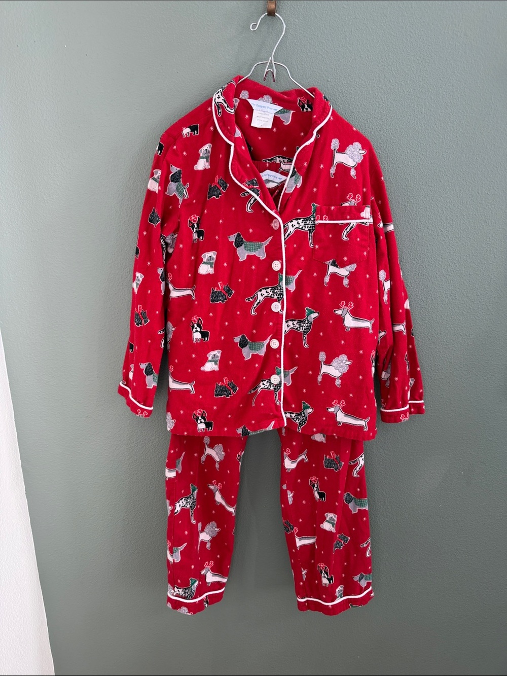 Company Store Christmas Dog Pajamas Women’s Sz S 100% Cotton